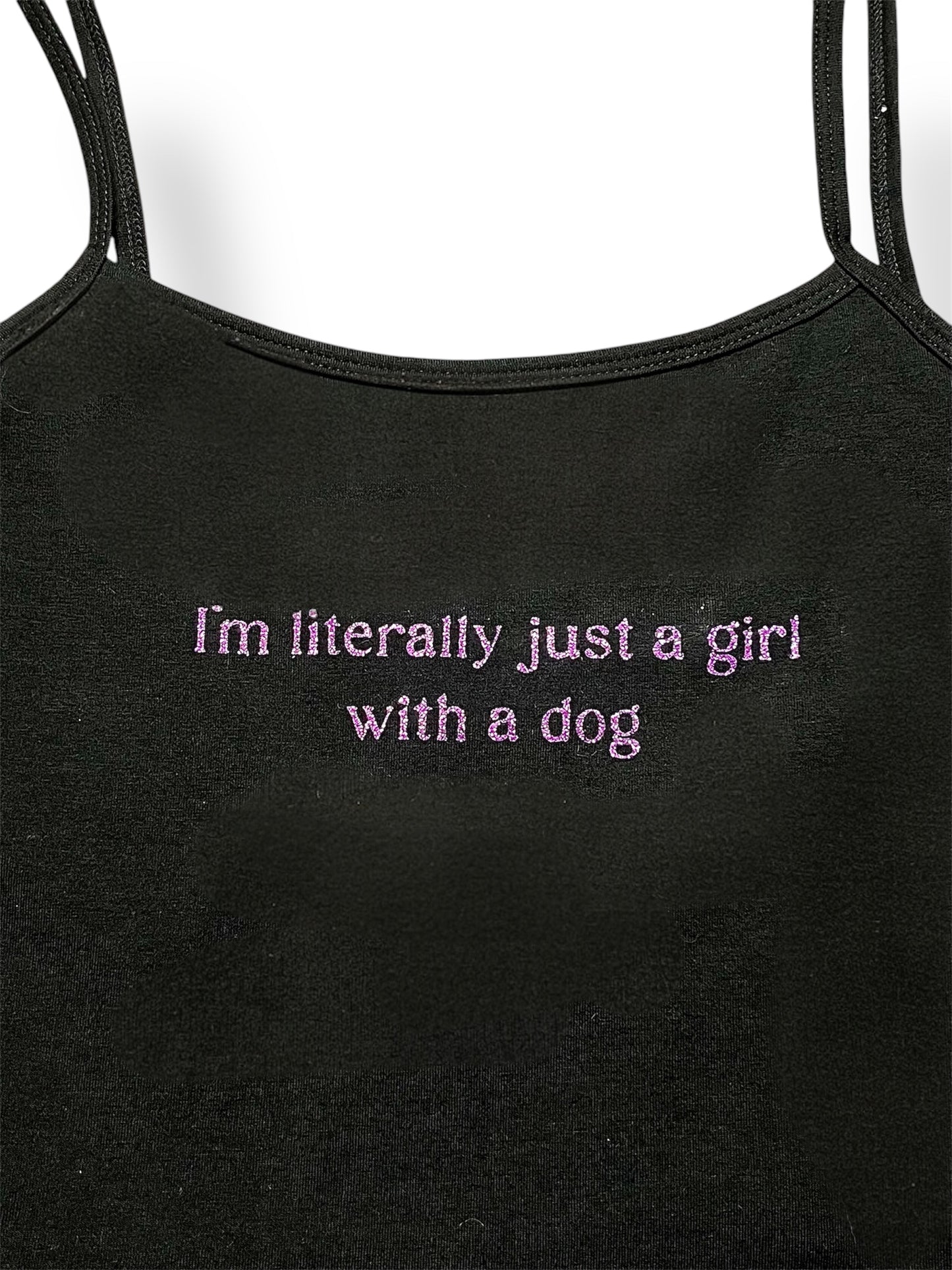 I'm Literally Just a Girl with a Dog Cropped Tank – Black