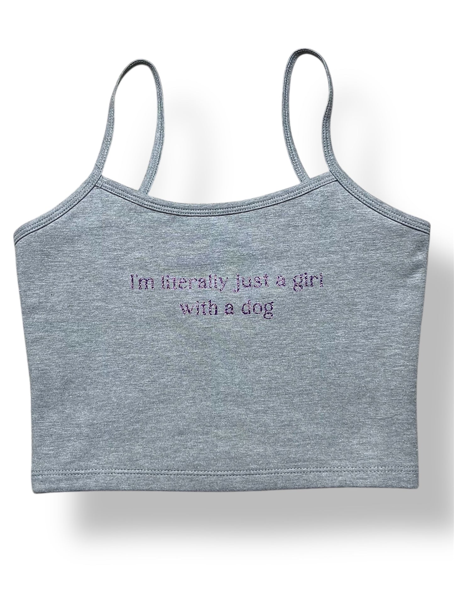 I'm Literally Just a Girl with a Dog Cropped Tank – Black