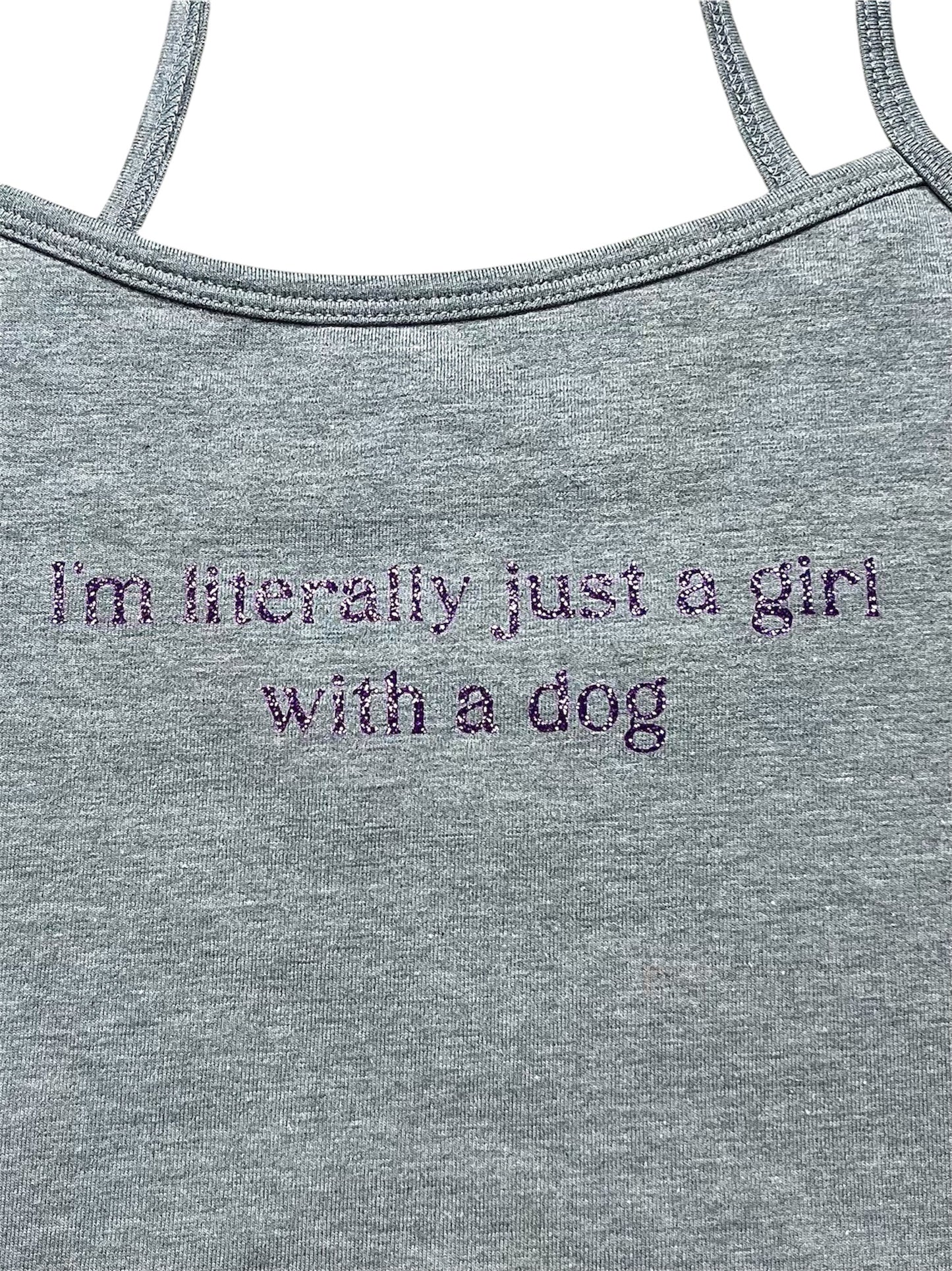 I'm Literally Just a Girl with a Dog Cropped Tank – Black