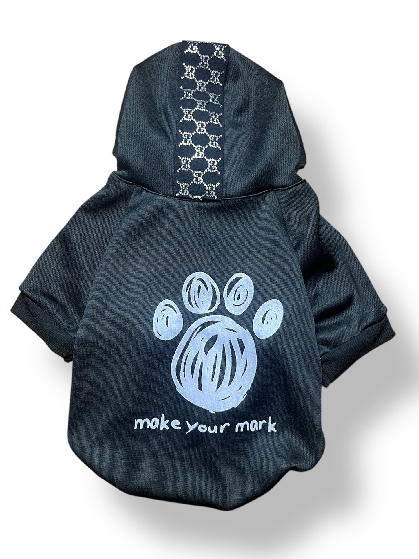 Make Your Mark" Luxe Dog Hoodie – Black Edition