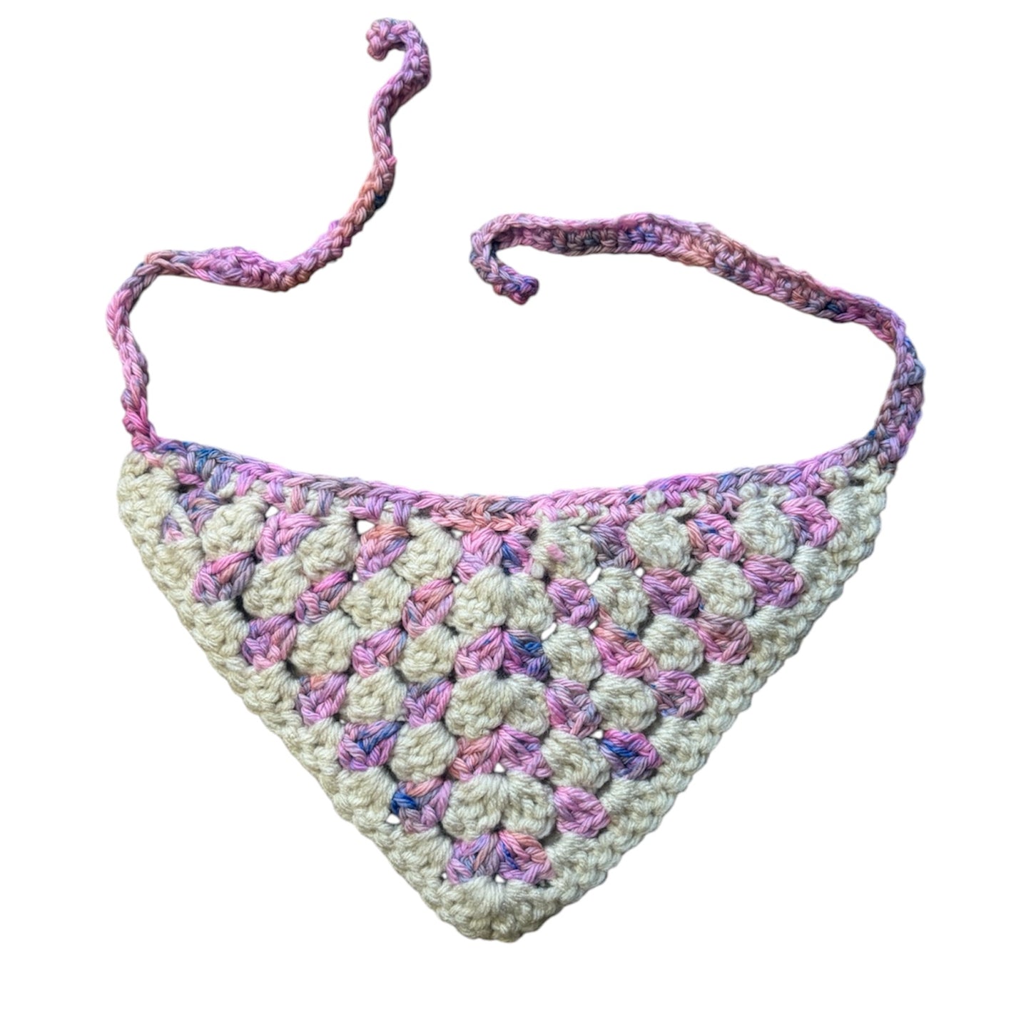 Cotton Candy Dreams Crocheted Dog Bandana