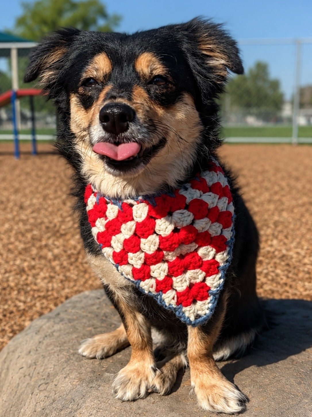 🇺🇸 Summer Anthem Handmade Crochet Dog Bandana