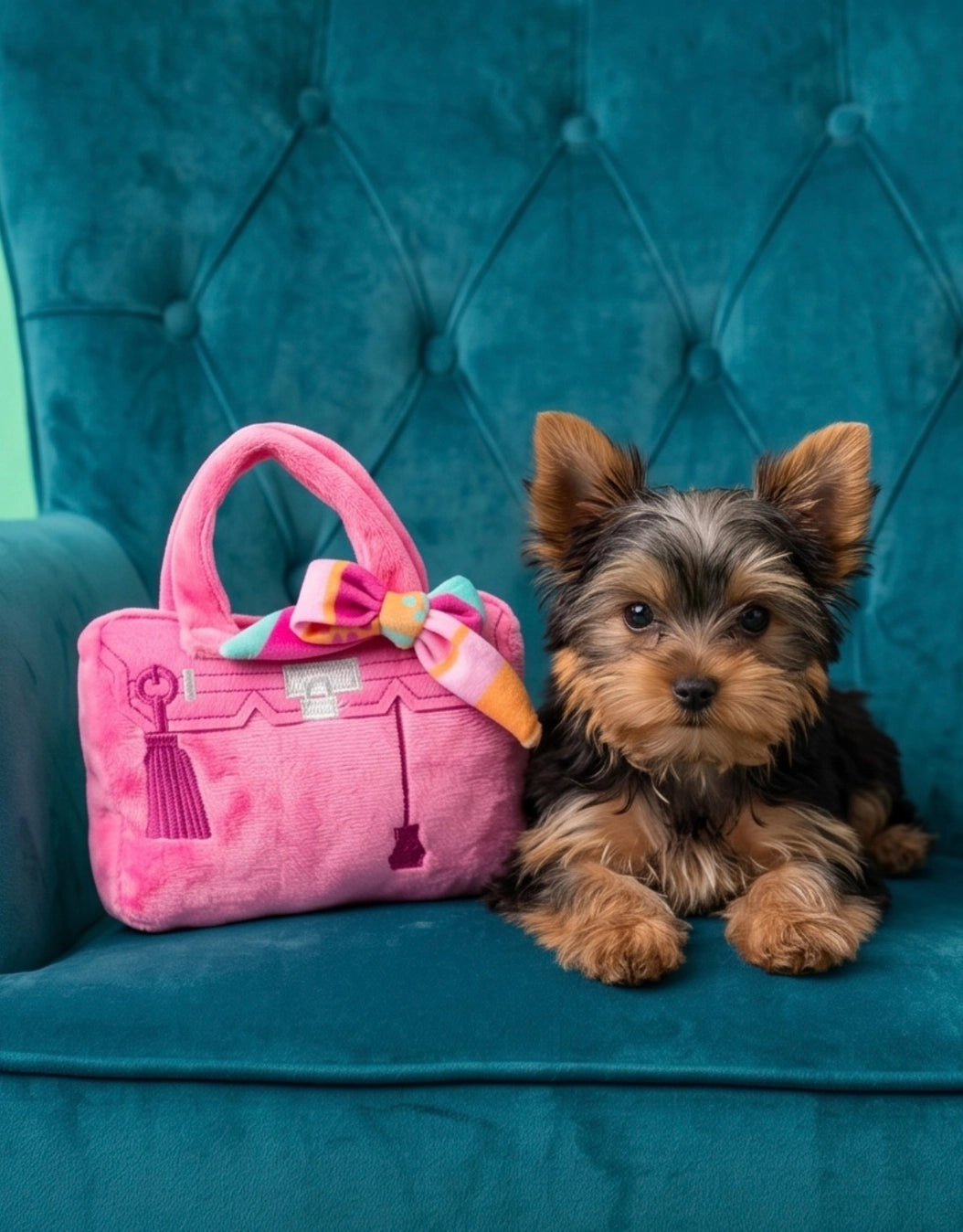 Barkin Bag - Pink w/ Scarf Squeaker Dog Toy