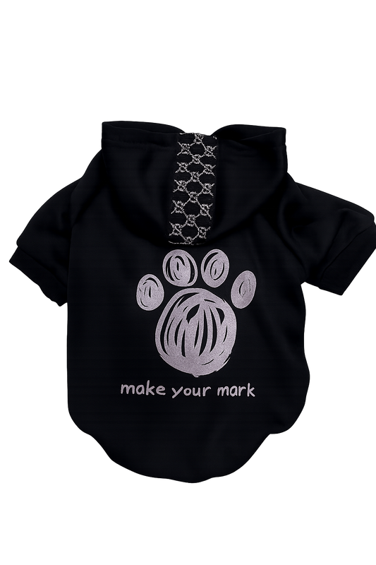 Make Your Mark" Luxe Dog Hoodie – Black Edition
