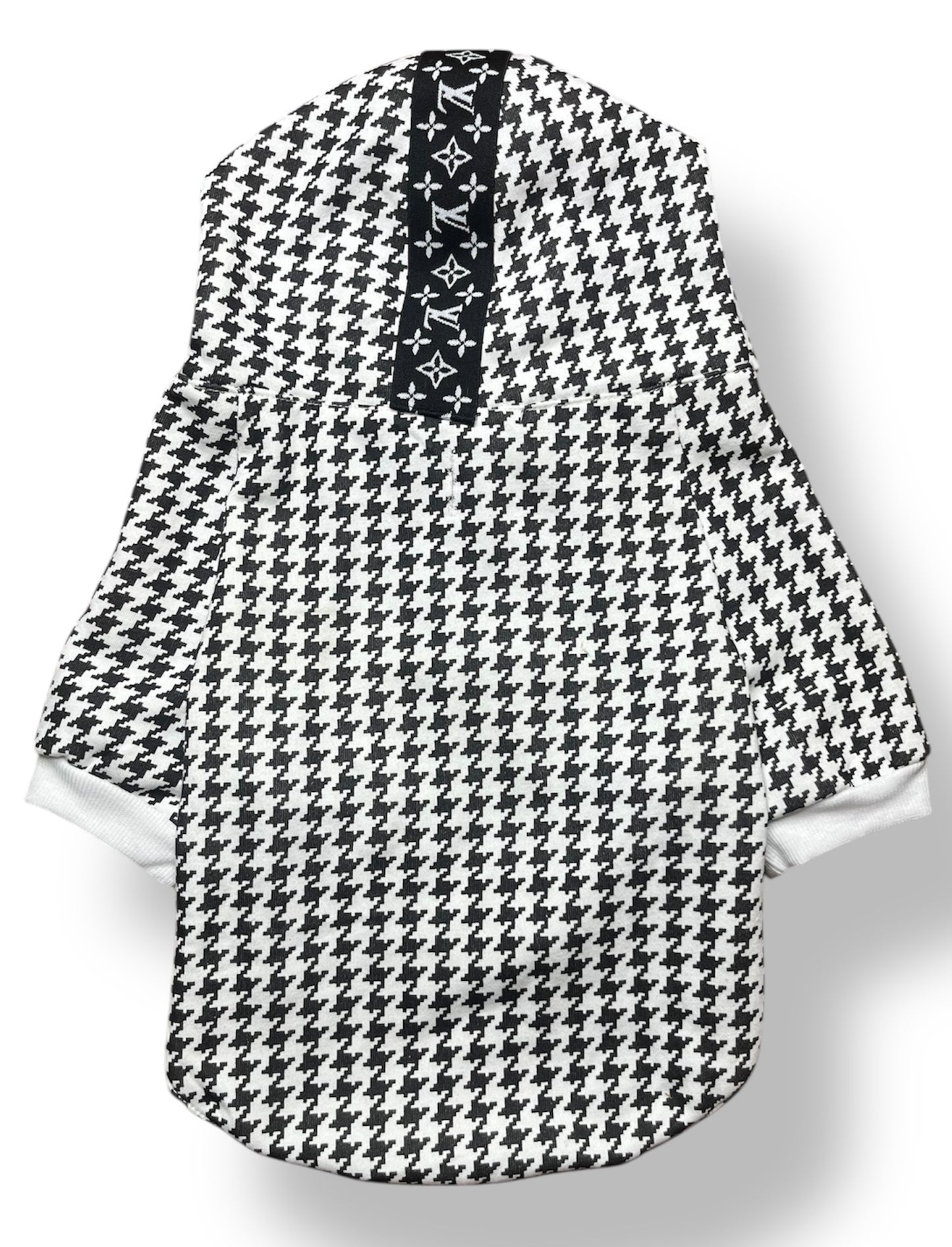 Elevated Herringbone Dog Hoodie – Luxe Edition