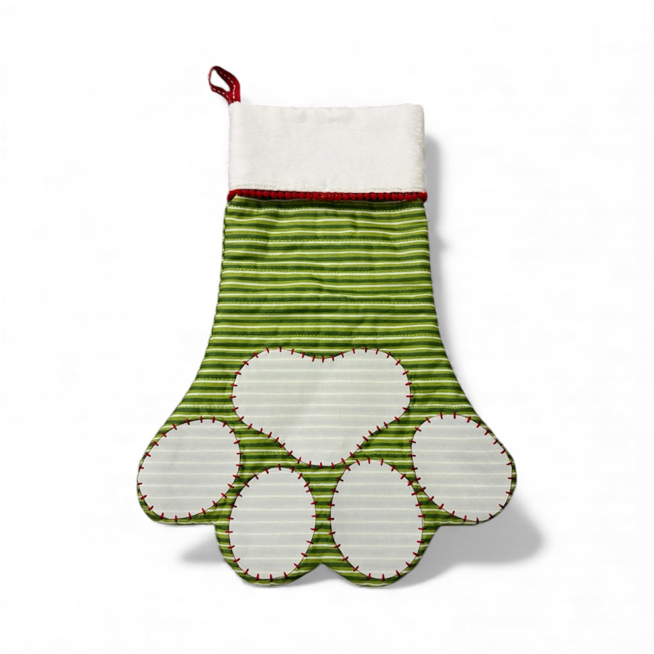 Jolly Green – Paw-Shaped Christmas Stocking