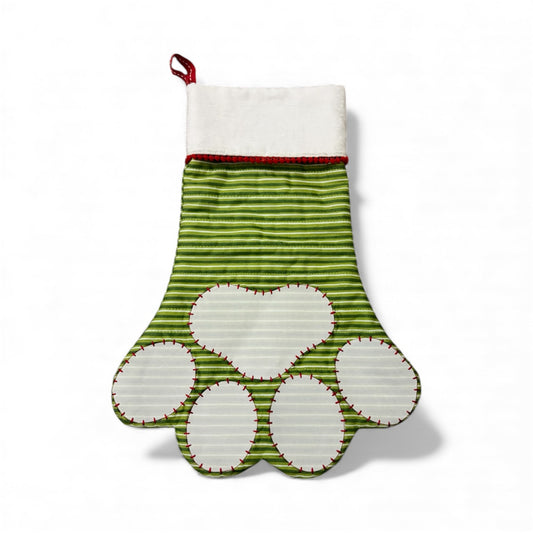 Jolly Green – Paw-Shaped Christmas Stocking