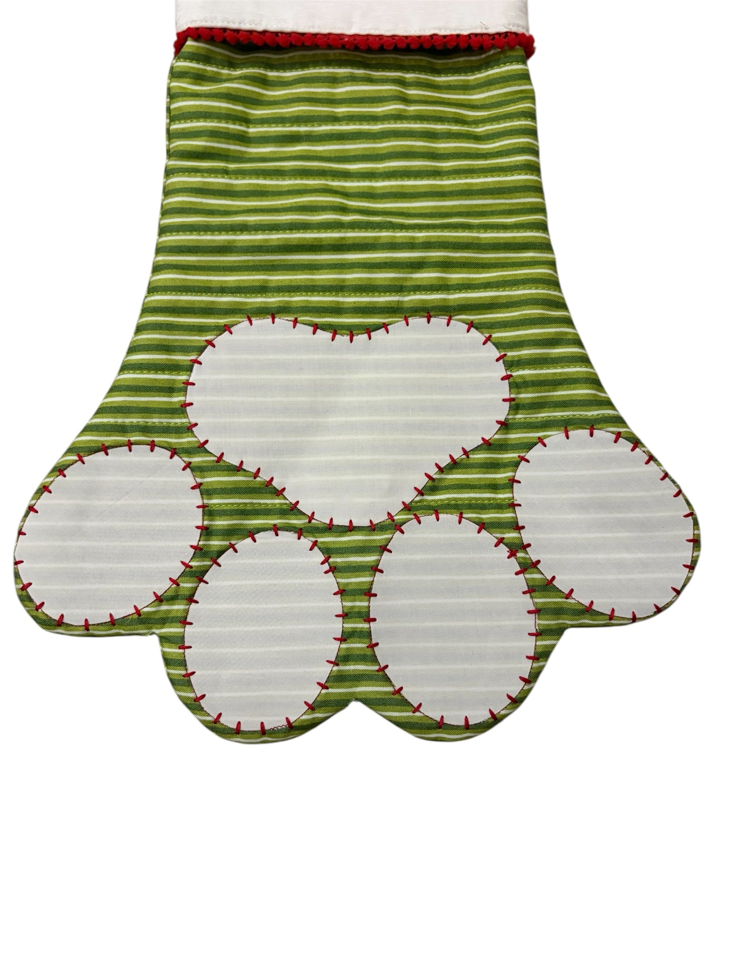 Jolly Green – Paw-Shaped Christmas Stocking