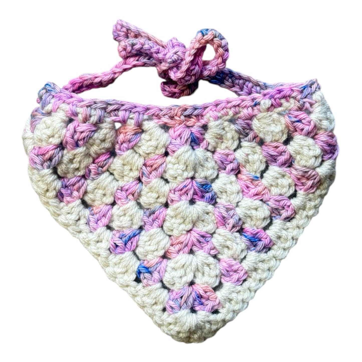 Cotton Candy Dreams Crocheted Dog Bandana