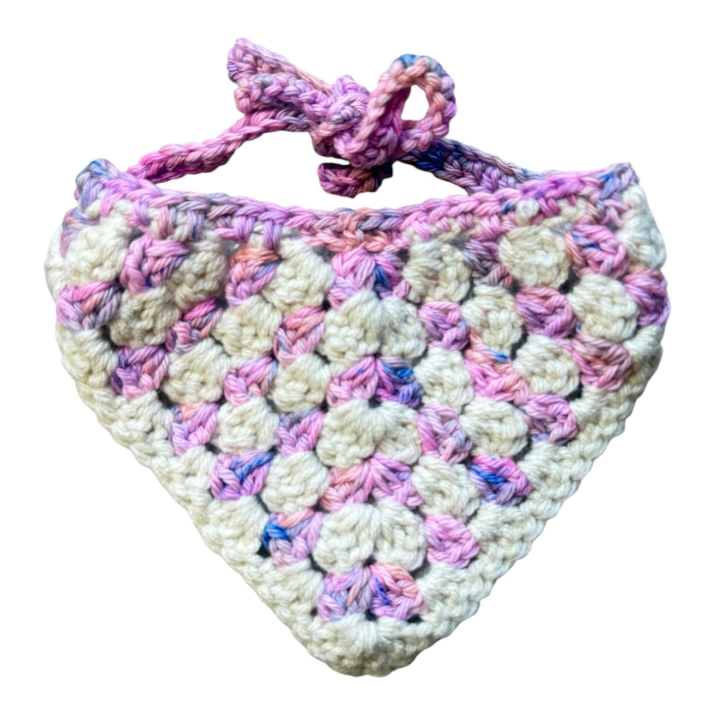 Cotton Candy Dreams Crocheted Dog Bandana