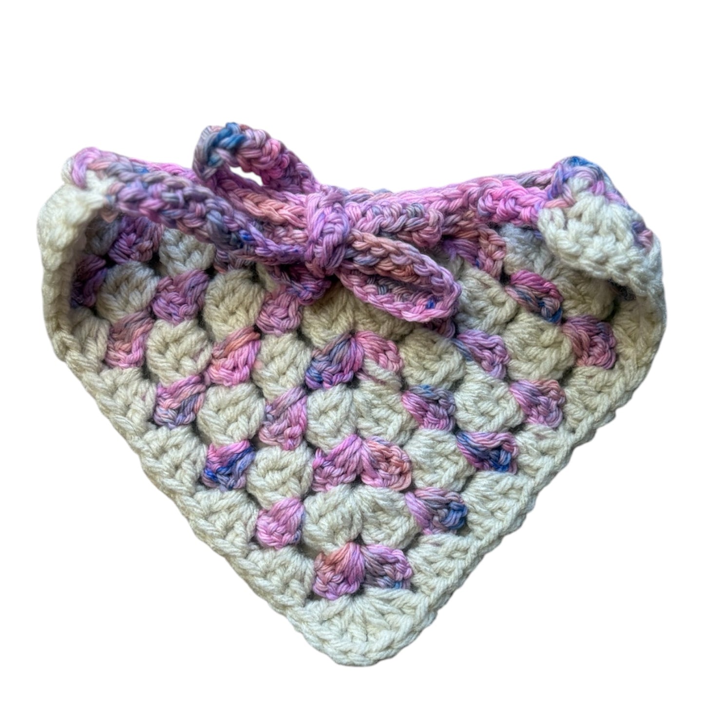 Cotton Candy Dreams Crocheted Dog Bandana